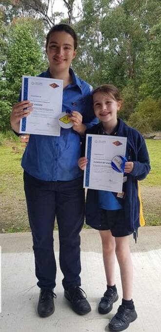 Nyssa Hoare, 14, was awarded a BP Award, while Evelyn (Evie) Lynch, 8, was awarded a Junior BP Award on October 23. Picture supplied