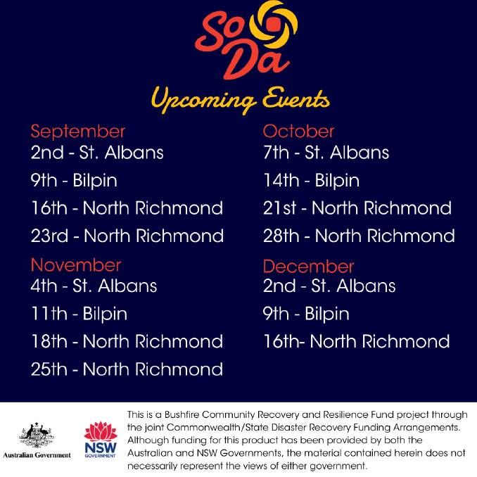 Interested in finding out what it's all about? You can join in one of these upcoming events across the region. Full details at https://sodacommunityevents.com.au