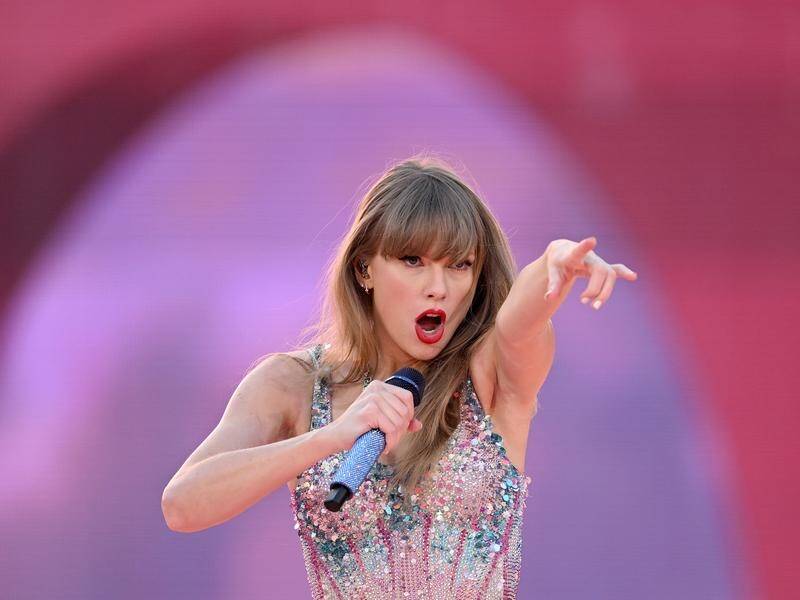 Taylor Swift performing during the Eras tour at the MCG in Melbourne in February. (Joel Carrett/AAP PHOTOS)
