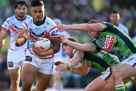 Spencer Leniu gets his big chance to make an impression in the absence of Jared Waerea-Hargreaves. Photo: Lukas Coch/AAP PHOTOS